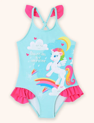 Rainbow Unicorn Print Swimsuit